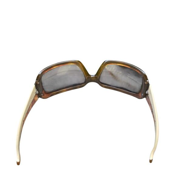 Prada SPR01H Brown Havana Gold Women Rectangular Wrap Sunglasses w/Case/Dust Bag - Picture 7 of 12